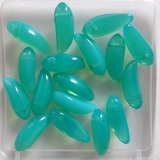 25 Glasperlen Banana beads - mintgrün opal